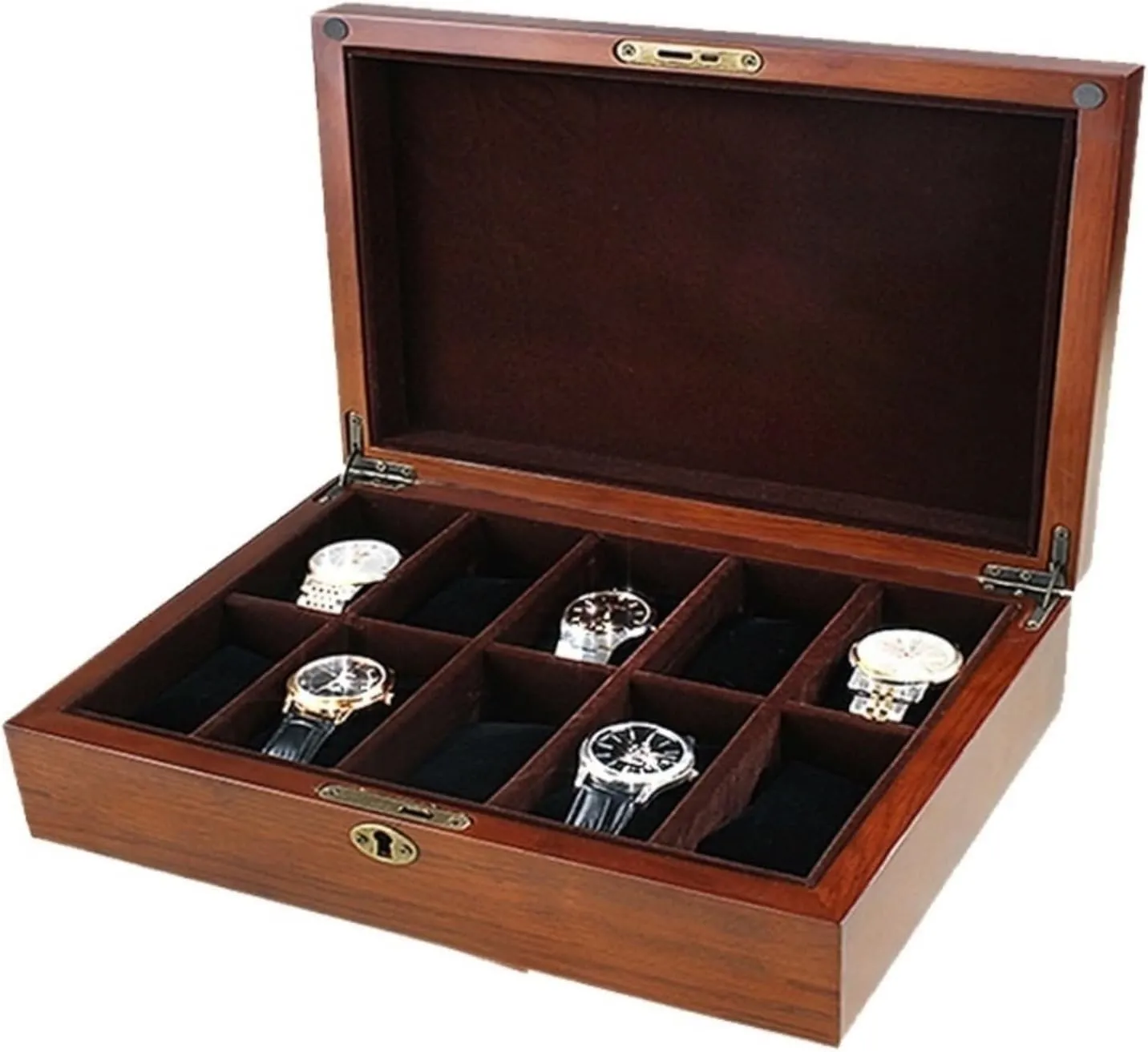 Watch Box Storage Display Case Wooden Jewellery Organiser
