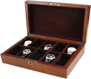 Watch Case 10 Slots Watch Storage Box Watch Boxes Display Storage Case Wooden Watch Jewellery Storage Box Watch Organizer Watch Box