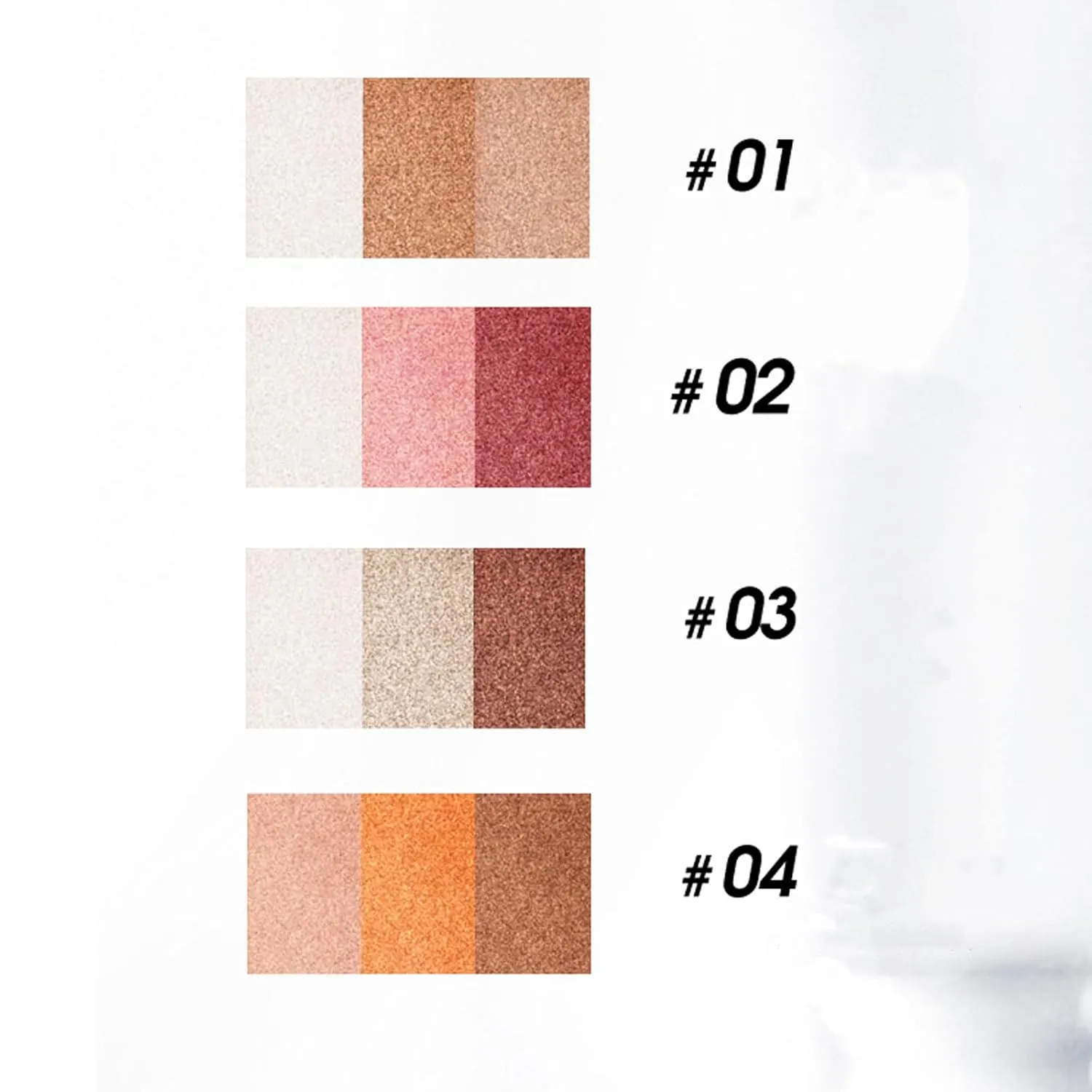 Waterproof Gradient Shimmer Eye-Shadow Stick, Roseionly Gradient Three-Color Eyeshadow Stick, Roseionly 3 Colors Shimmer Eyeshadow Sticks, Eye Shadow Pencil for Layered Eye Makeup (1# 2#)