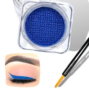 Wet Liners Parent- Cake Eyeliner with Applicator Brush - Water Activated Dry Pressed Eyeliner - Long-Lasting, Vibrant Color, Smudge Resistant - Vegan Cruelty Free Paraben Free (Bright Blue)