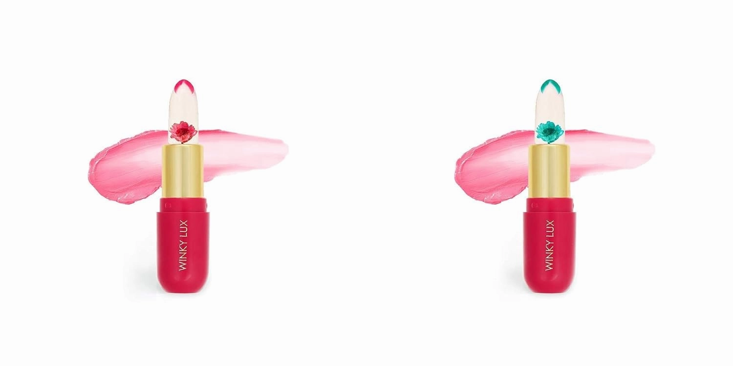 Winky Lux Color Changing Flower Jelly Lip Balm Pink and Blue Flower Bundle