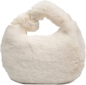 Women Plush Tote Bag Fluffy Underarm Purse Faux Fur Shoulder Handbag Fuzzy Tied Bag Winter Christmas Gifts