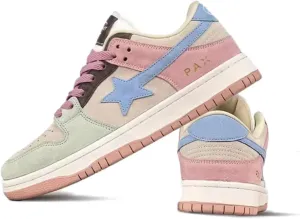 Women Y2K Retro Sneakers, Star Patch Platform Trainers, Candy Colors Height Boost Teens Casual Walking Shoes Campus Fashion