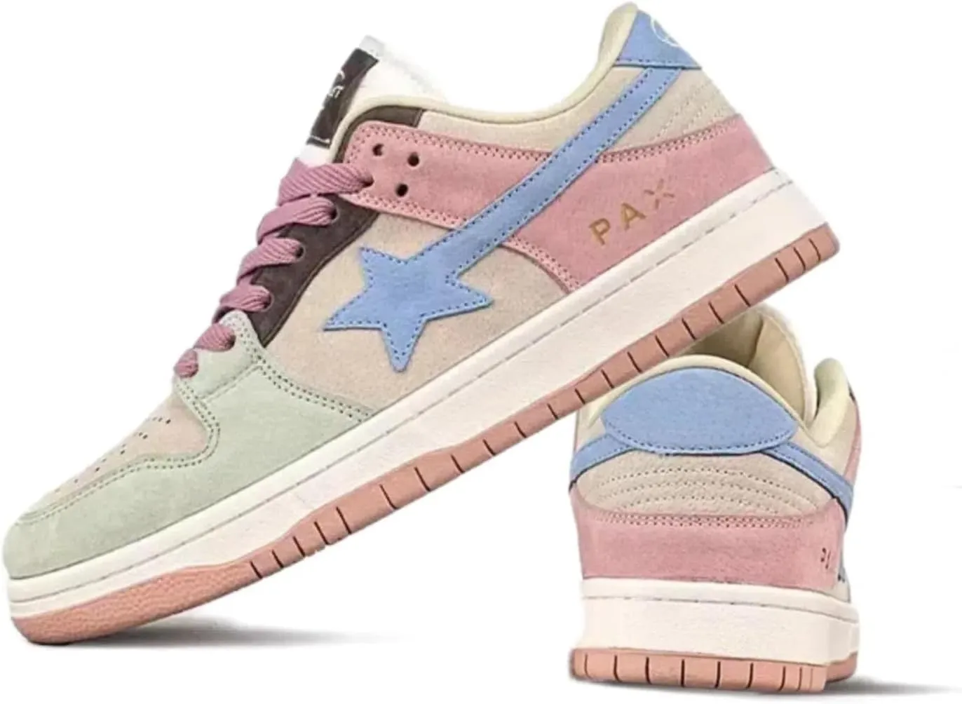 Women Y2K Retro Sneakers, Star Patch Platform Trainers, Candy Colors Height Boost Teens Casual Walking Shoes Campus Fashion