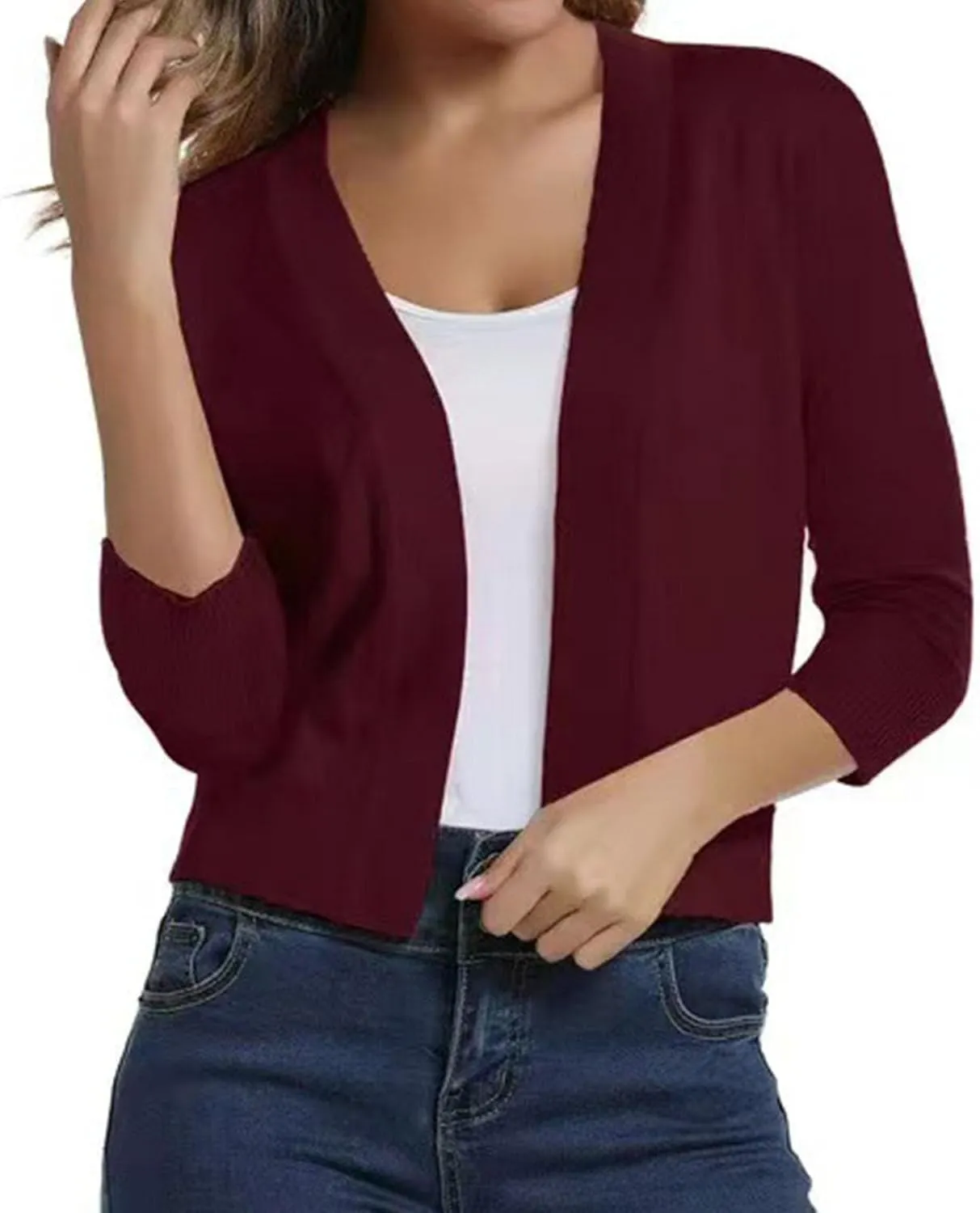 Women's Chunky Cardigans Sweaters Simple Versatile Short Coat Women's Cardigan Cable Knit Chunky Outwear Coats