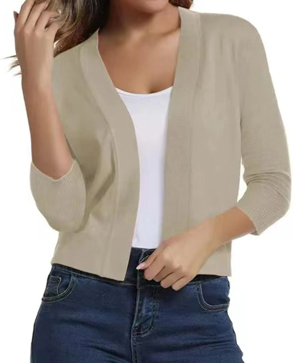 Women's Chunky Cardigans Sweaters Simple Versatile Short Coat Women's Cardigan Cable Knit Chunky Outwear Coats