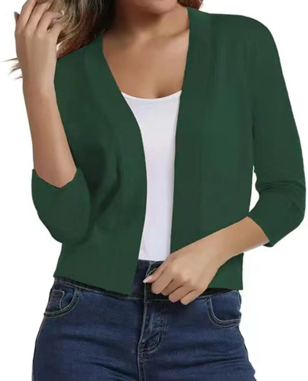 Women's Chunky Cardigans Sweaters Simple Versatile Short Coat Women's Cardigan Cable Knit Chunky Outwear Coats