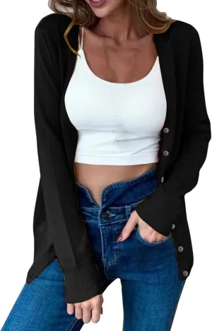 Women's Chunky Cardigans Sweaters Simple Versatile Short Coat Women's Cardigan Cable Knit Chunky Outwear Coats