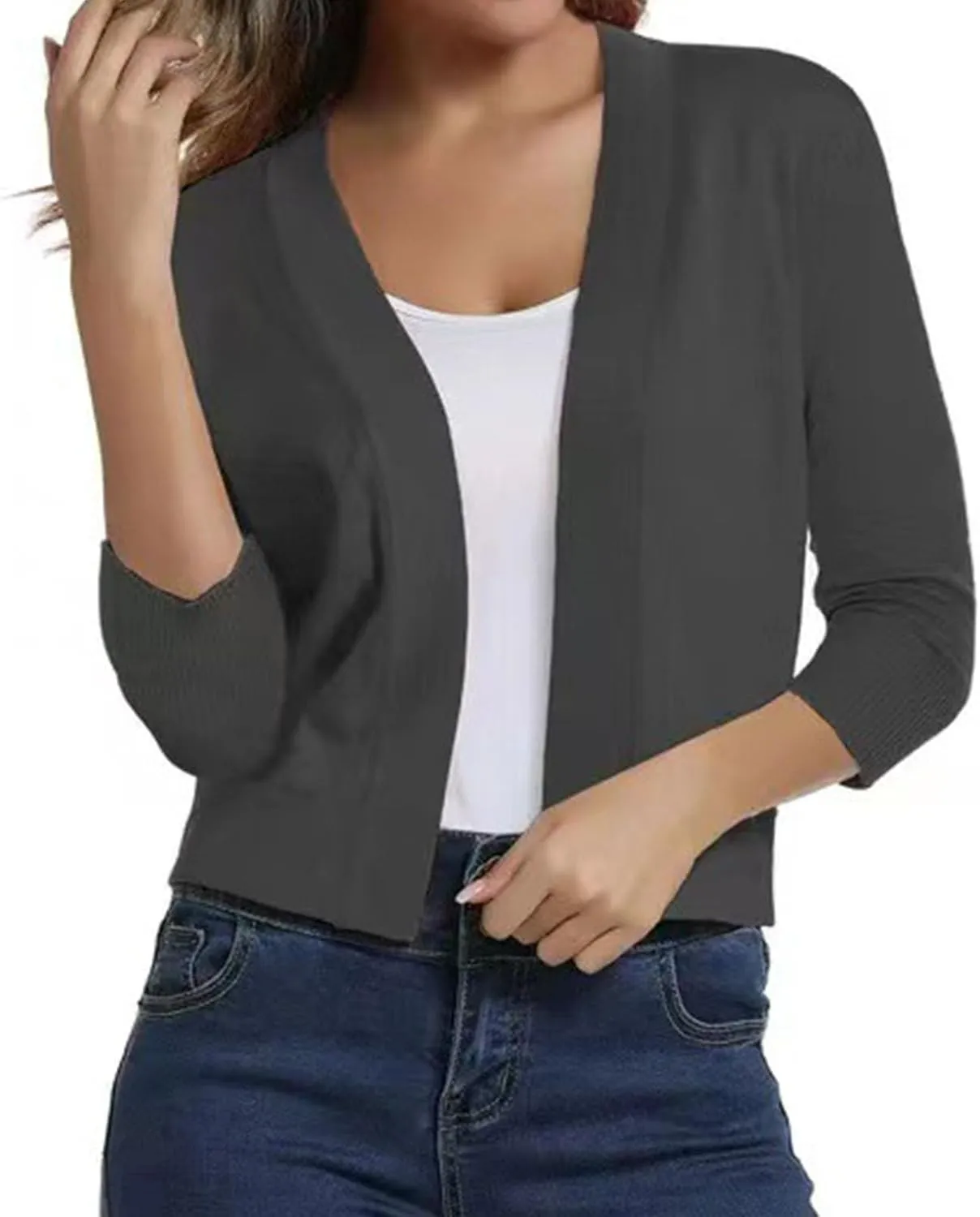 Women's Chunky Cardigans Sweaters Simple Versatile Short Coat Women's Cardigan Cable Knit Chunky Outwear Coats