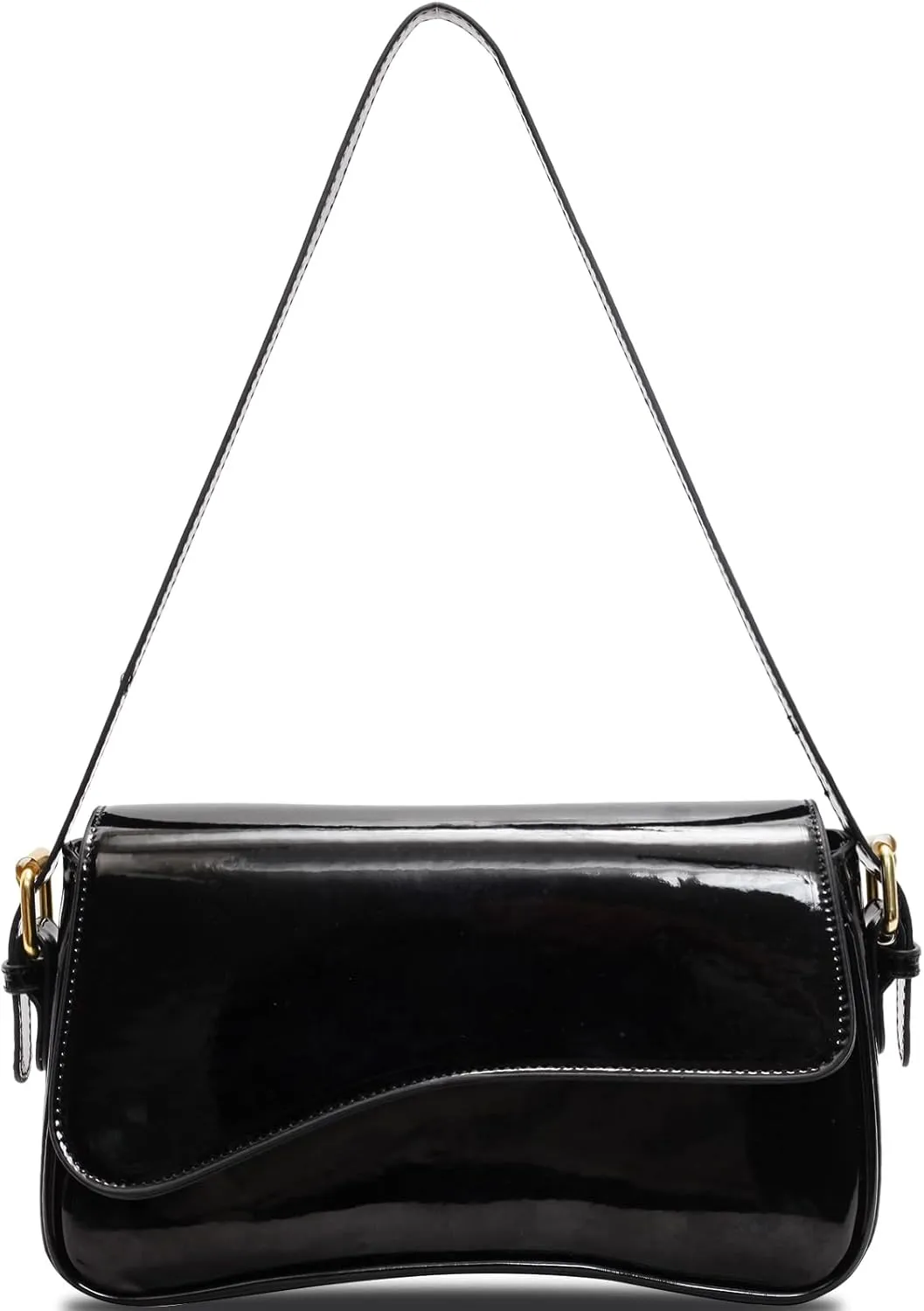 Y2K Shoulder Bag for Women - PU Leather Clutch Purse Handbag Tote With 2 Removable Straps - Crossbody