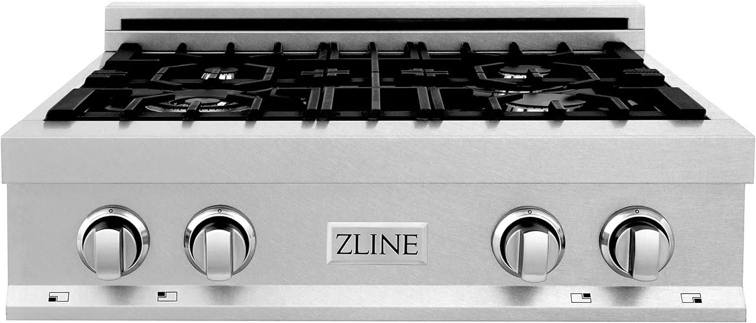 ZLINE 30 in. Legacy Gas Rangetop with 4 Burners and Porcelain Cooktop in Satin Stainless Steel (RTS-30)